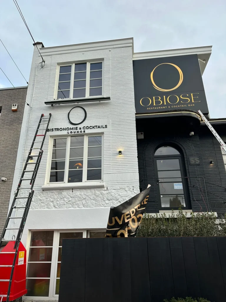 Obiose Waterloo – Façade pose enseigne – DDC Design